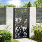 Cancello da giardino nero 100x175 cm in acciaio con design a traliccio