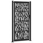 Cancello da giardino nero 100x200 cm in acciaio con design a traliccio
