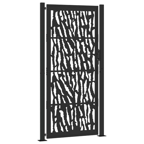 Cancello da giardino nero 100x200 cm in acciaio con design a traliccio