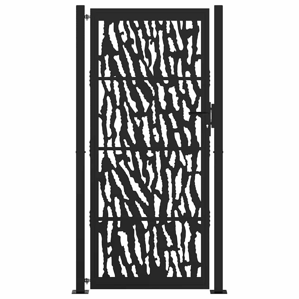 Cancello da giardino nero 100x200 cm in acciaio con design a traliccio
