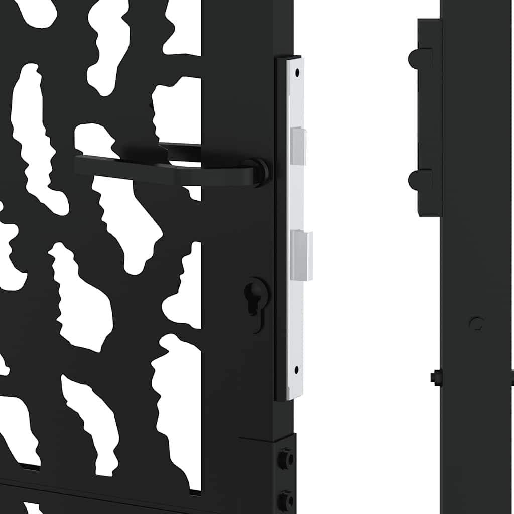 Cancello da giardino nero 100x200 cm in acciaio con design a traliccio