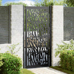 Cancello da giardino nero 100x200 cm in acciaio con design a traliccio