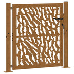 Cancello da giardino 100x100 cm in acciaio corten con design tagliato al laser