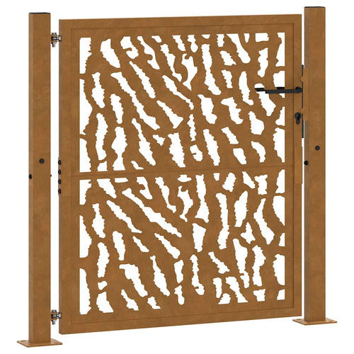Cancello da giardino 100x100 cm in acciaio corten con design tagliato al laser