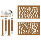 Cancello da giardino 100x100 cm in acciaio corten con design tagliato al laser