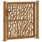 Cancello da giardino 100x100 cm in acciaio corten con design tagliato al laser