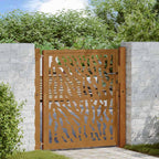Cancello da giardino 100x100 cm in acciaio corten con design tagliato al laser
