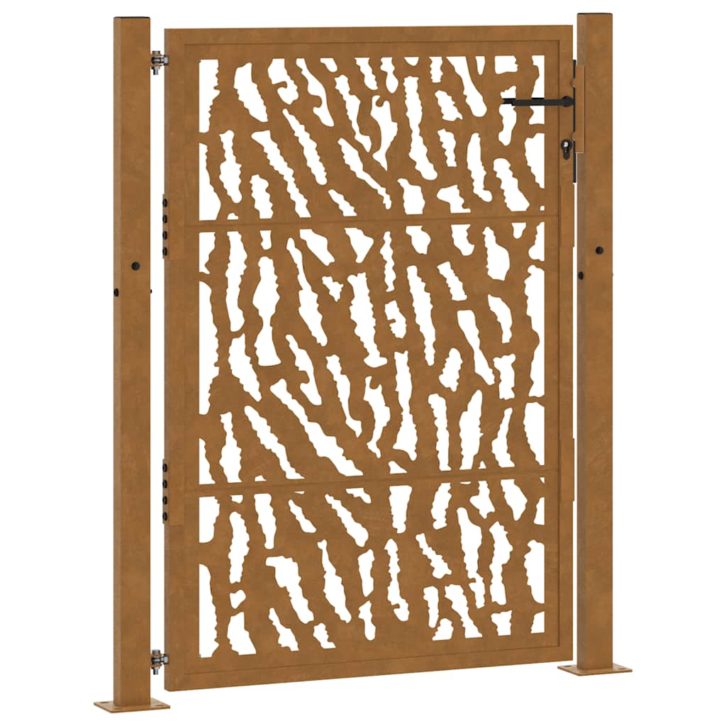 Cancello da giardino 100x125 cm acciaio corten design tagliato al laser