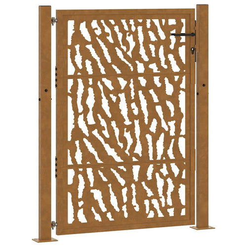 Cancello da giardino 100x125 cm acciaio corten design tagliato al laser