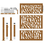 Cancello da giardino 100x125 cm acciaio corten design tagliato al laser