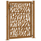 Cancello da giardino 100x125 cm acciaio corten design tagliato al laser