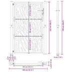 Cancello da giardino 100x125 cm acciaio corten design tagliato al laser