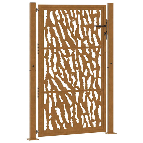 Cancello da giardino 100x150 cm in acciaio corten con design tagliato al laser