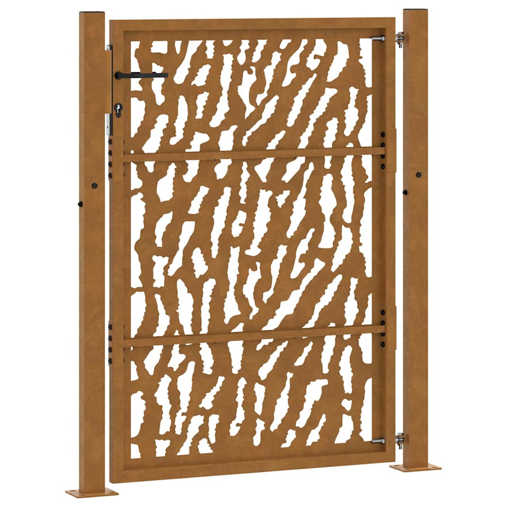 Cancello da giardino 100x150 cm in acciaio corten con design tagliato al laser
