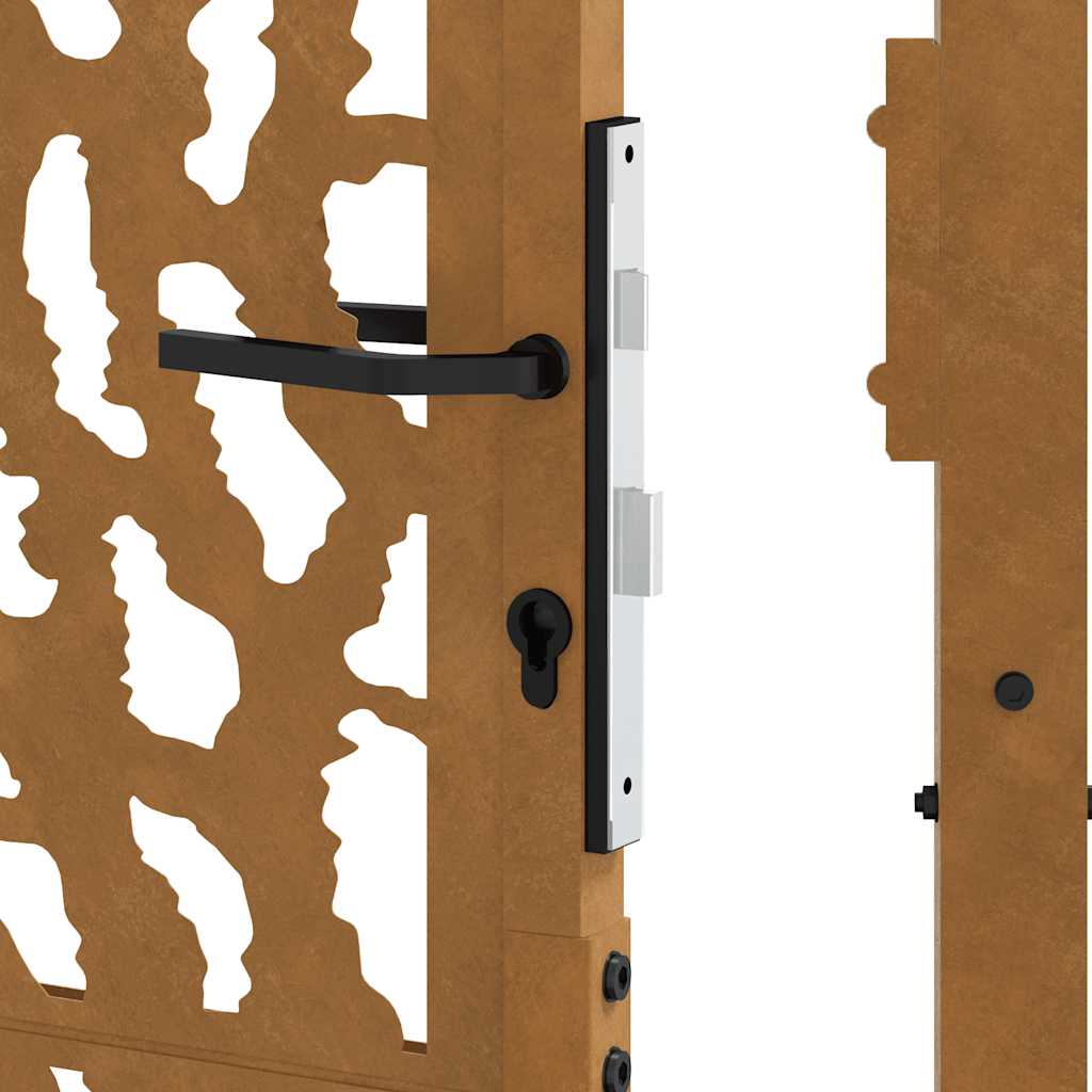 Cancello da giardino 100x150 cm in acciaio corten con design tagliato al laser