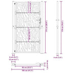 Cancello da giardino 100x175 cm in acciaio corten con design tagliato al laser