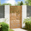 Cancello da giardino 100x175 cm in acciaio corten con design tagliato al laser