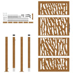 Cancello da giardino 100x200 cm in acciaio corten con design tagliato al laser