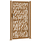 Cancello da giardino 100x200 cm in acciaio corten con design tagliato al laser