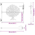 Cancello da giardino 100x200 cm in acciaio corten con design tagliato al laser