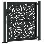 Cancello da giardino nero 100x100 cm in acciaio con design a fiamma