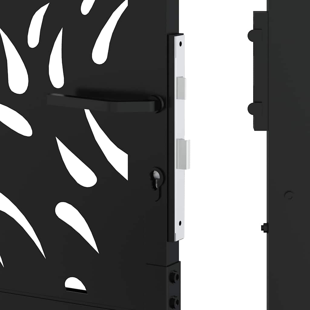 Cancello da giardino nero 100x100 cm in acciaio con design a fiamma