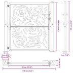 Cancello da giardino nero 100x100 cm in acciaio con design a fiamma