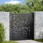Cancello da giardino nero 100x100 cm in acciaio con design a fiamma
