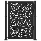 Cancello da giardino nero 100x125 cm in acciaio design a fiamma