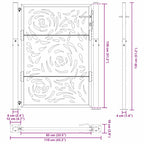 Cancello da giardino nero 100x125 cm in acciaio design a fiamma