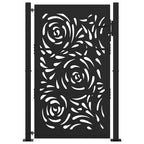 Cancello da giardino nero 100x150 cm in acciaio con design a fiamma