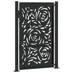 Cancello da giardino nero 100x150 cm in acciaio con design a fiamma