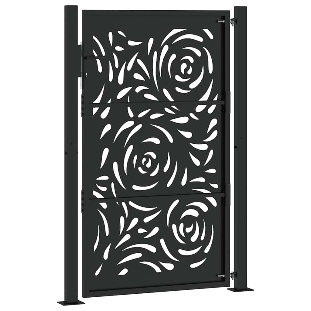 Cancello da giardino nero 100x150 cm in acciaio con design a fiamma