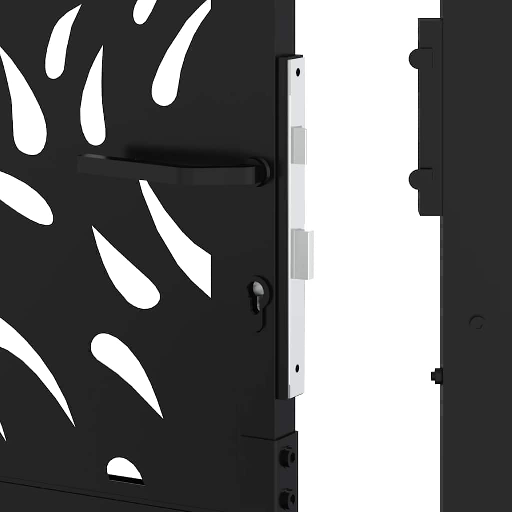Cancello da giardino nero 100x150 cm in acciaio con design a fiamma