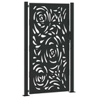 Cancello da giardino nero 100x175 cm in acciaio con design a fiamma