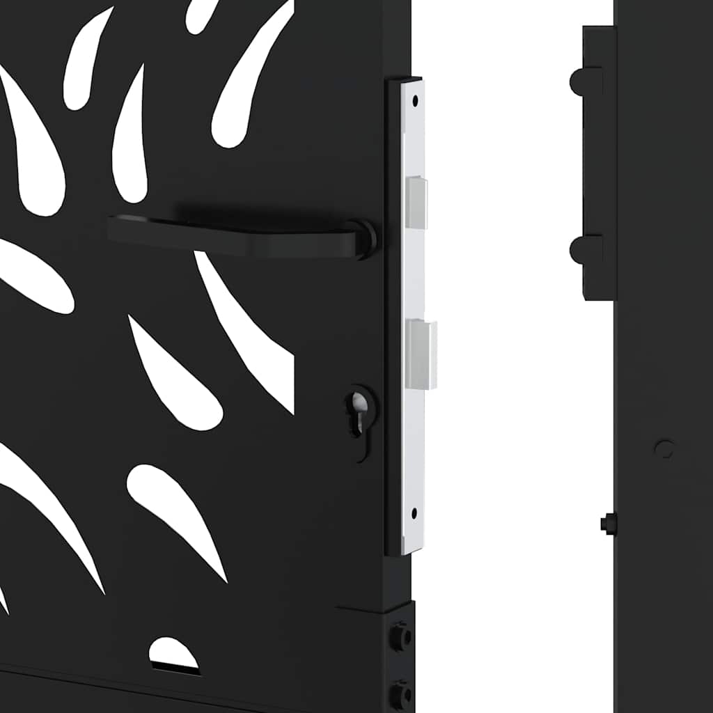 Cancello da giardino nero 100x175 cm in acciaio con design a fiamma