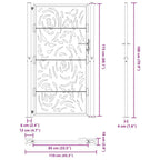Cancello da giardino nero 100x175 cm in acciaio con design a fiamma