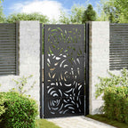 Cancello da giardino nero 100x175 cm in acciaio con design a fiamma