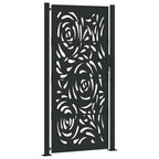 Cancello da giardino nero 100x200 cm in acciaio design fiamma