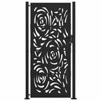 Cancello da giardino nero 100x200 cm in acciaio design fiamma