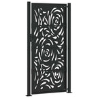 Cancello da giardino nero 100x200 cm in acciaio design fiamma