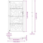 Cancello da giardino nero 100x200 cm in acciaio design fiamma