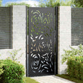 Cancello da giardino nero 100x200 cm in acciaio design fiamma