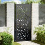 Cancello da giardino nero 100x200 cm in acciaio design fiamma