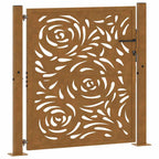 Cancello da giardino 100x100 cm in acciaio corten con design a fiamma
