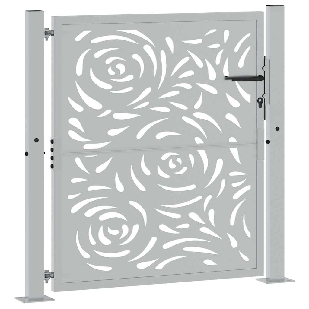 Cancello da giardino 100x100 cm in acciaio corten con design a fiamma