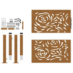 Cancello da giardino 100x100 cm in acciaio corten con design a fiamma