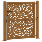 Cancello da giardino 100x100 cm in acciaio corten con design a fiamma