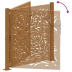 Cancello da giardino 100x100 cm in acciaio corten con design a fiamma