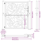 Cancello da giardino 100x100 cm in acciaio corten con design a fiamma